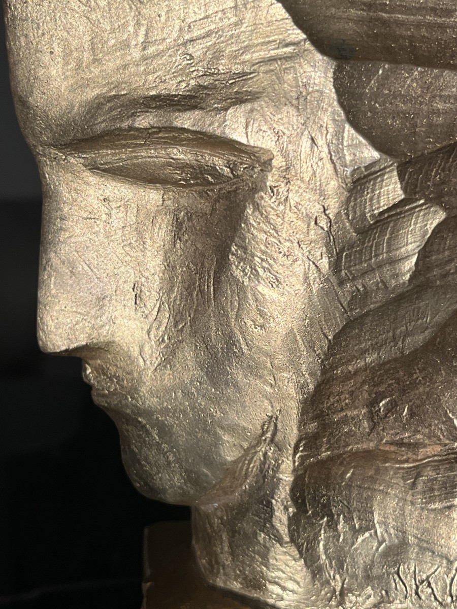Yerassimos Sklavos (1927-1967) Bronze Sculpture "face"