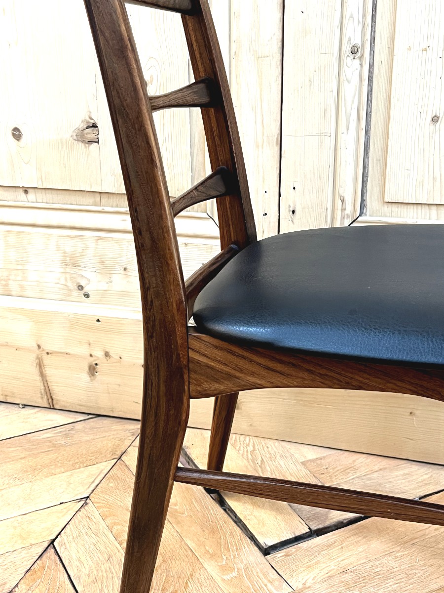 Suite de Huit chaises en Palissandre de Rio  modèle "Lis" de Niels Koefoed -photo-2