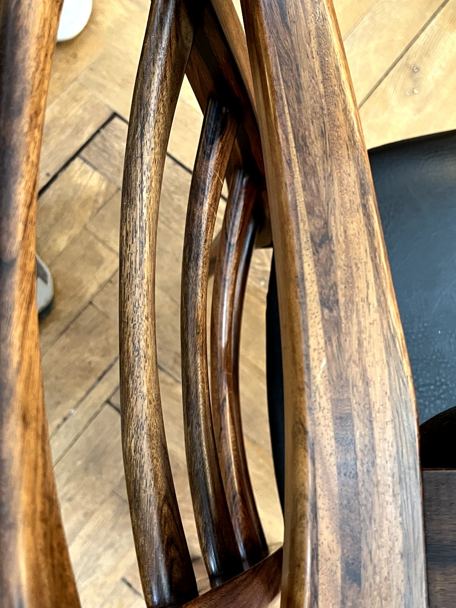 Suite de Huit chaises en Palissandre de Rio  modèle "Lis" de Niels Koefoed -photo-6