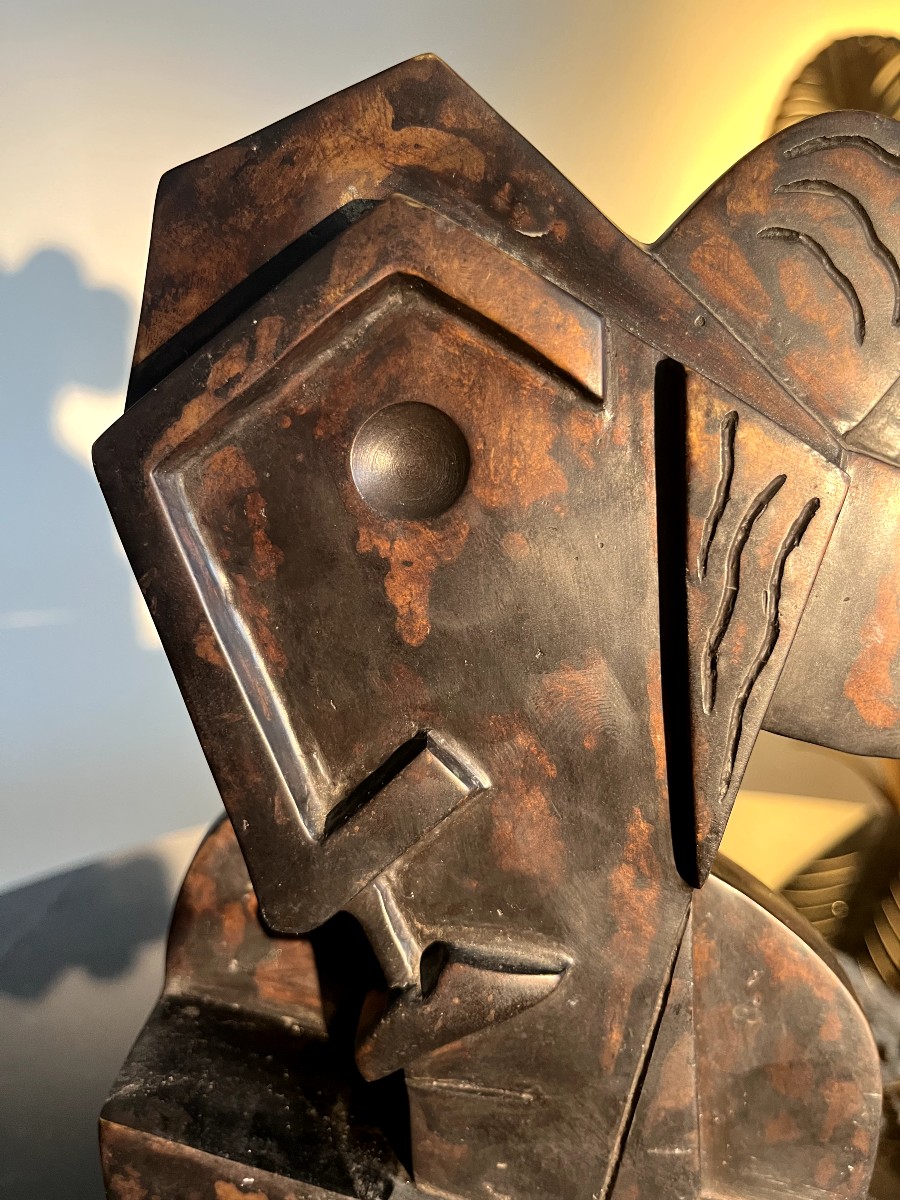 Jacques-Henri GUYOT (1946)  Femme Cubiste  Épreuve en Bronze-photo-3