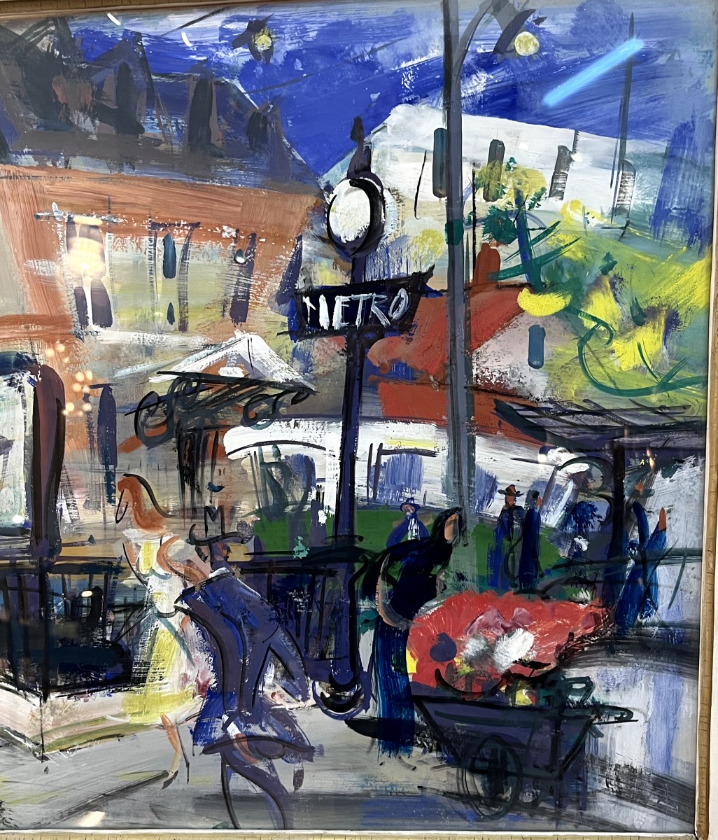 Charles BEGO (1918-1983)  Gouache sur Papier Quartier de PARIS-photo-3
