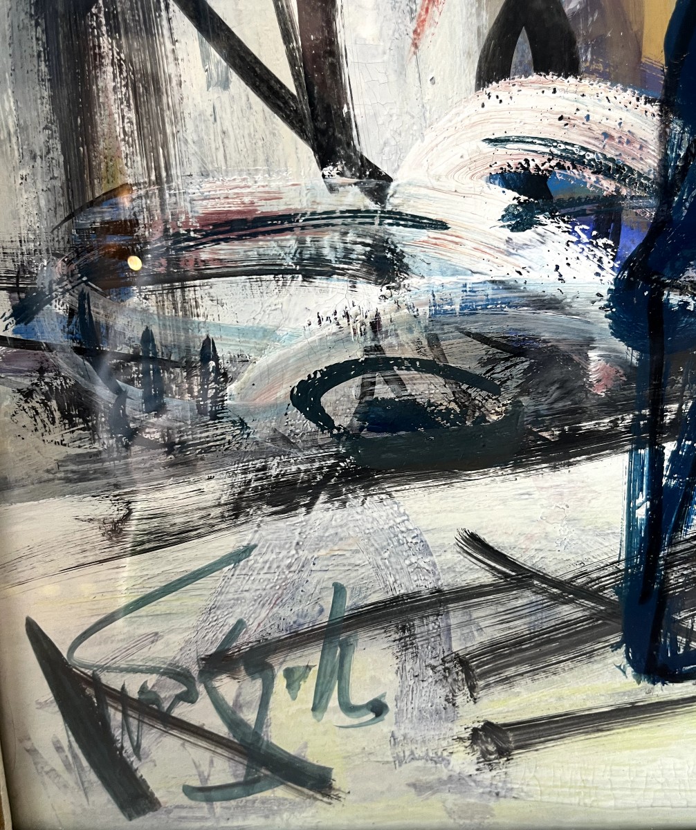 Charles BEGO (1918-1983)  Gouache sur Papier Quartier de PARIS-photo-5