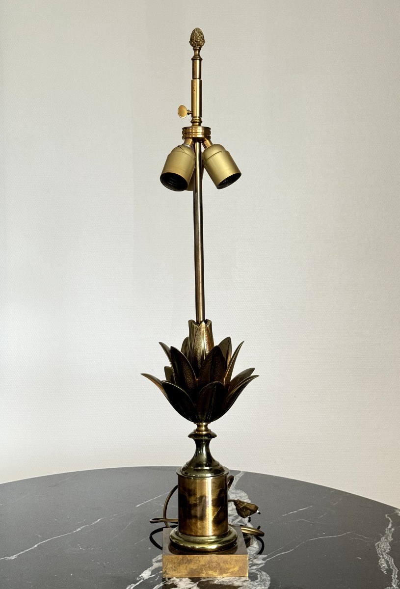 Maison CHARLES  Paire de lampes "LOTUS" France 1970 -photo-3