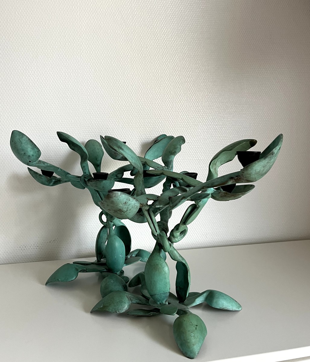 ARMAN Sculpteur Paire de Chandeliers aux cuillères - Bronze -photo-4