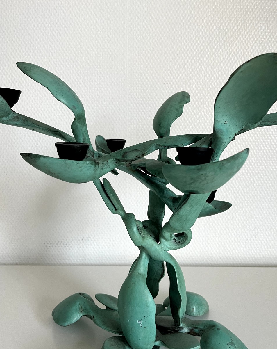 ARMAN Sculpteur Paire de Chandeliers aux cuillères - Bronze -photo-2