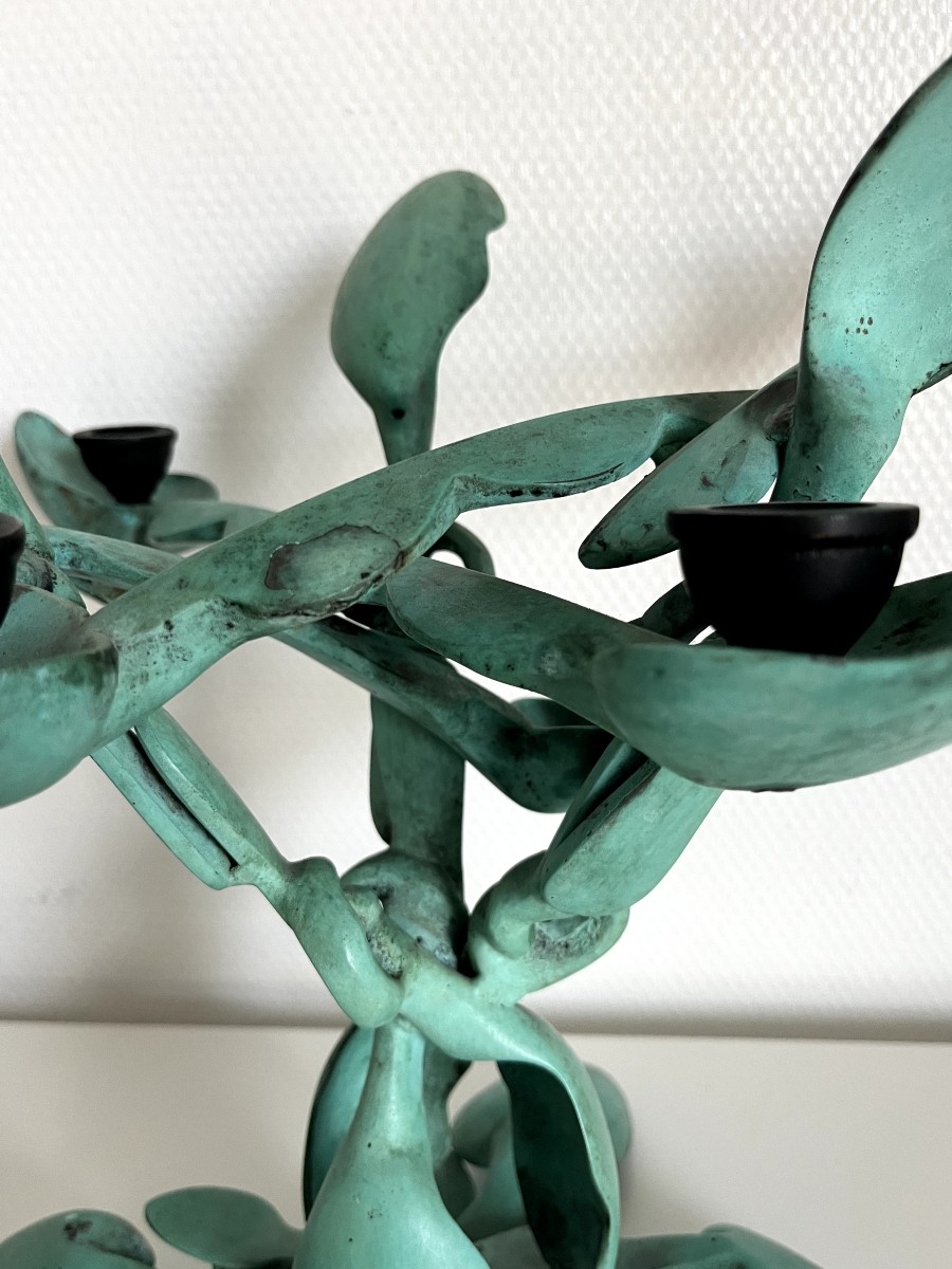 ARMAN Sculpteur Paire de Chandeliers aux cuillères - Bronze -photo-4