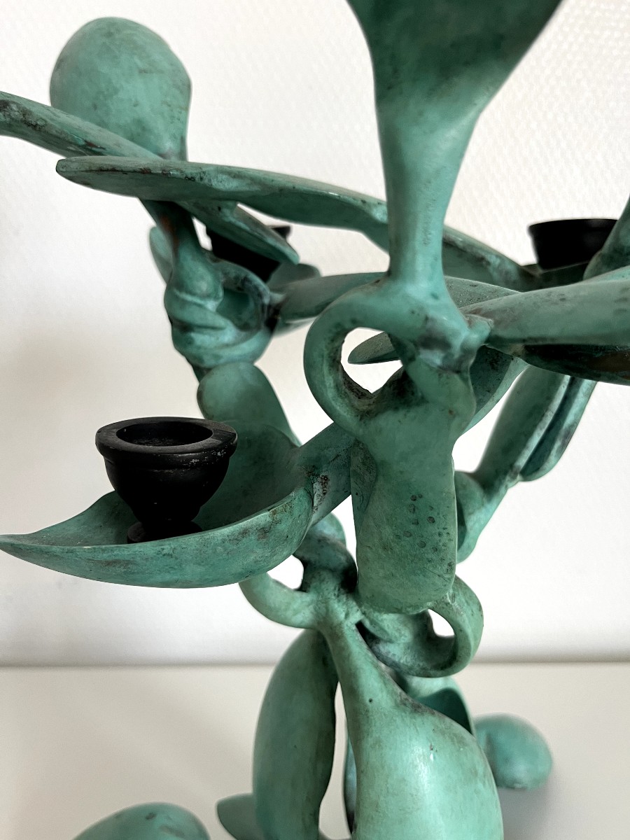 ARMAN Sculpteur Paire de Chandeliers aux cuillères - Bronze -photo-7