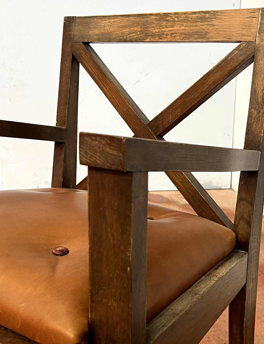 Fauteuil de l'ébéniste Lyonnais Francisque Chaleyssin (1872-1951)-photo-2