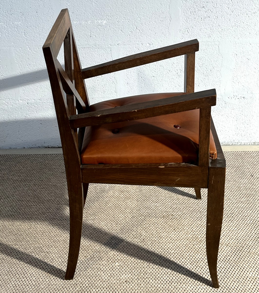 Fauteuil de l'ébéniste Lyonnais Francisque Chaleyssin (1872-1951)-photo-4