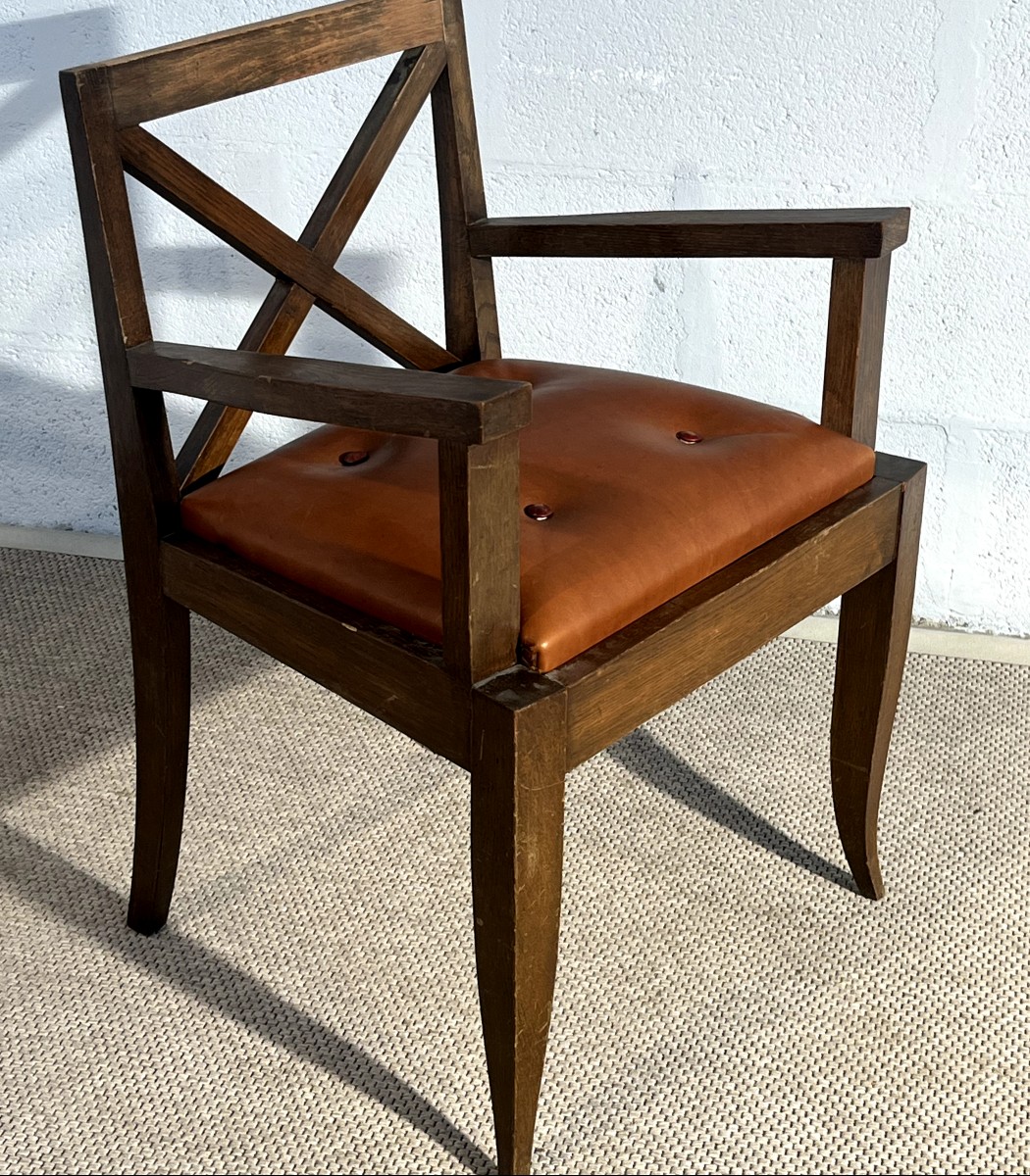 Fauteuil de l'ébéniste Lyonnais Francisque Chaleyssin (1872-1951)-photo-1