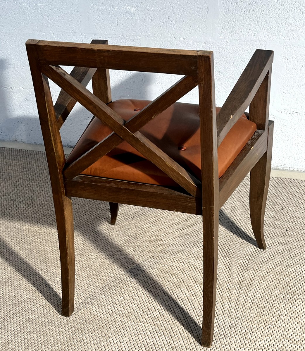 Fauteuil de l'ébéniste Lyonnais Francisque Chaleyssin (1872-1951)-photo-2