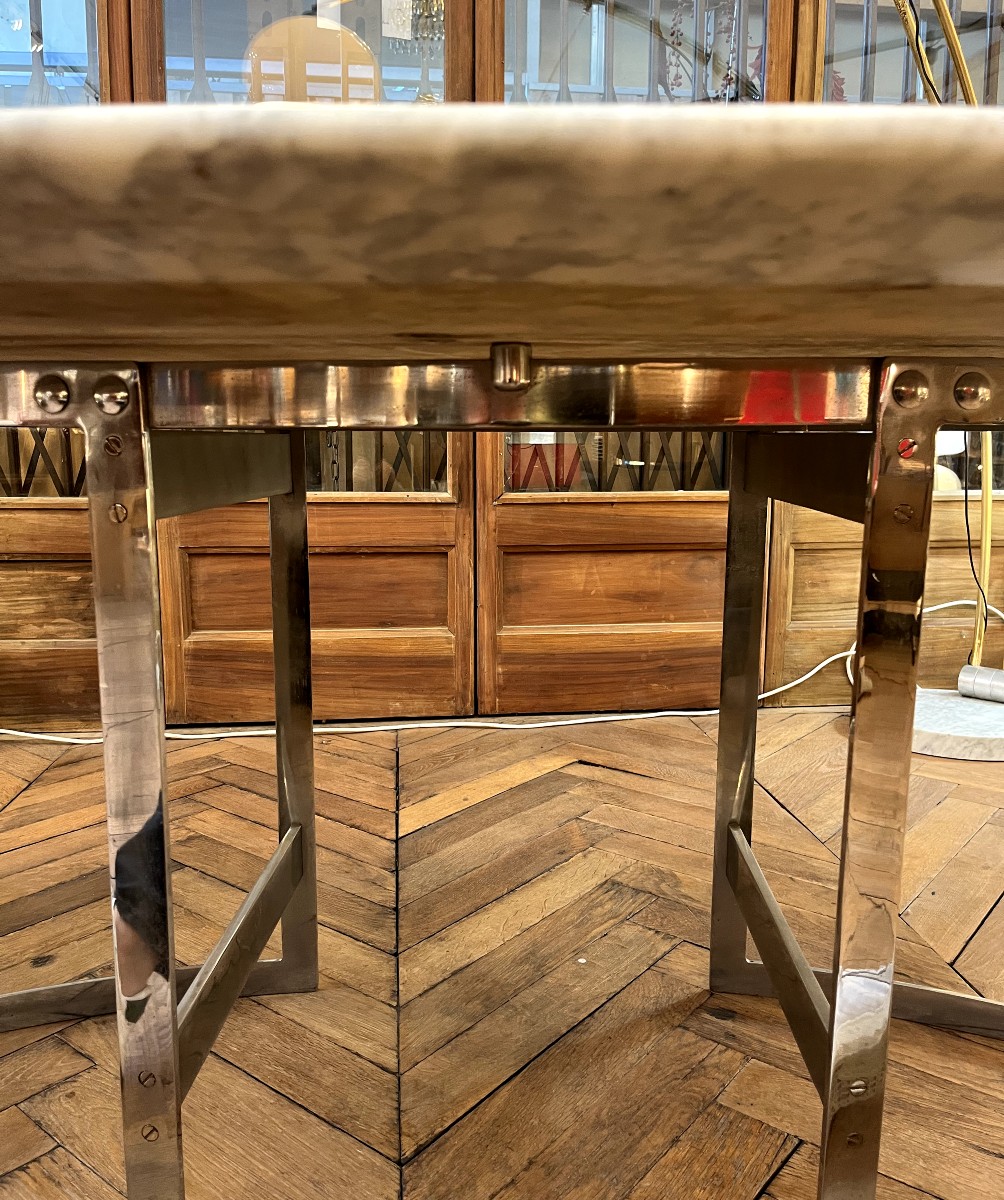 Table Ovale en Marbre de Vittorio INTROINI  Éditeur Fratelli Saporiti Italie 1970-photo-4