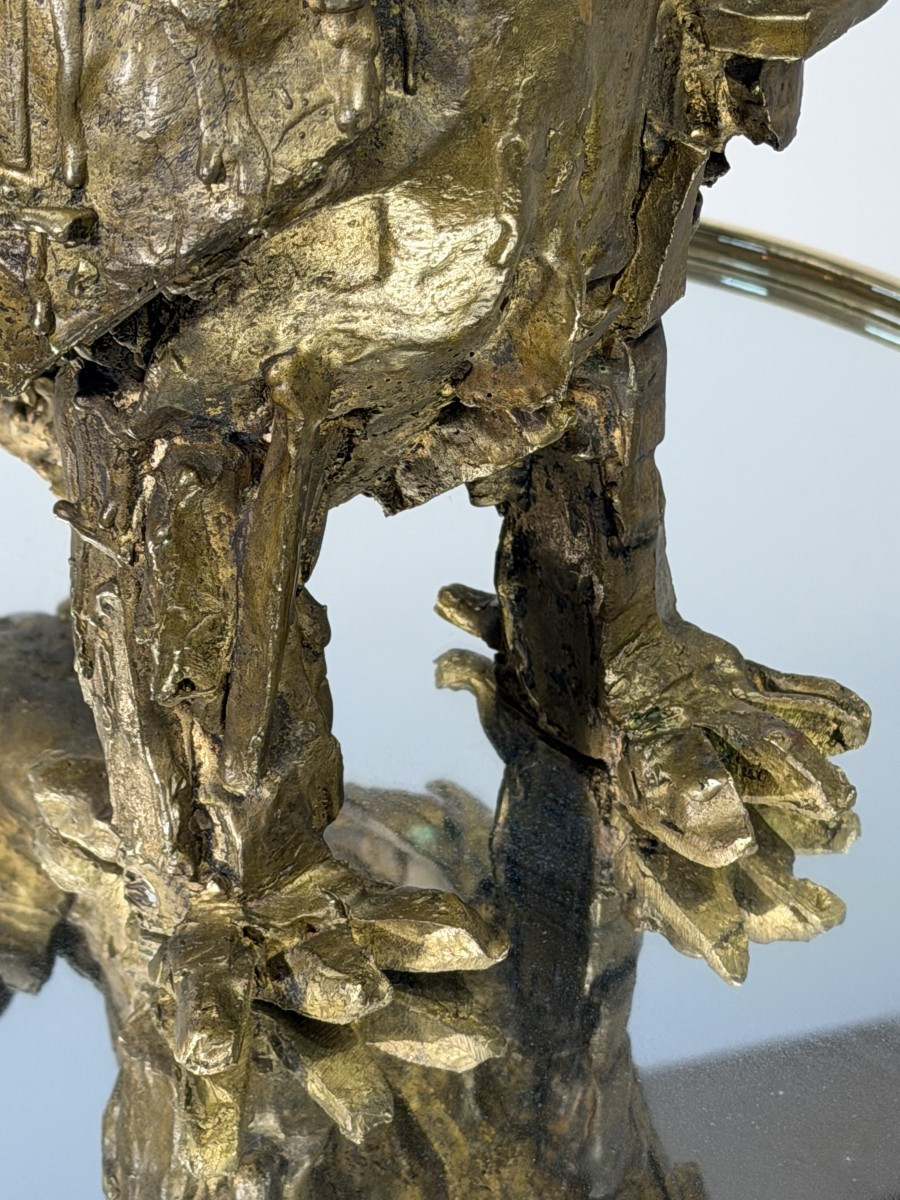 Coq en Bronze de style brutaliste dans l'esprit des oeuvres de César Baldaccini -photo-4