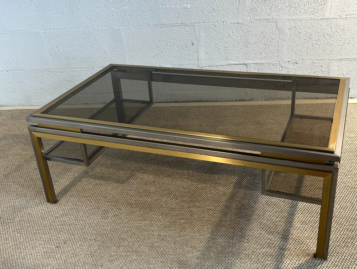 Table basse rectangulaire de Guy Lefèvre, éditée par la Maison Jansen.-photo-2