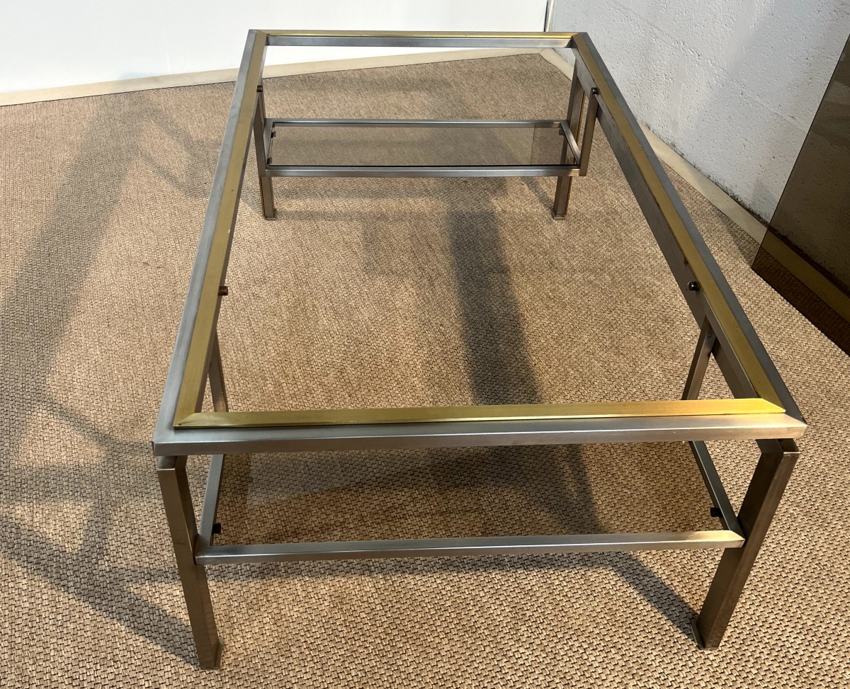 Table basse rectangulaire de Guy Lefèvre, éditée par la Maison Jansen.-photo-3