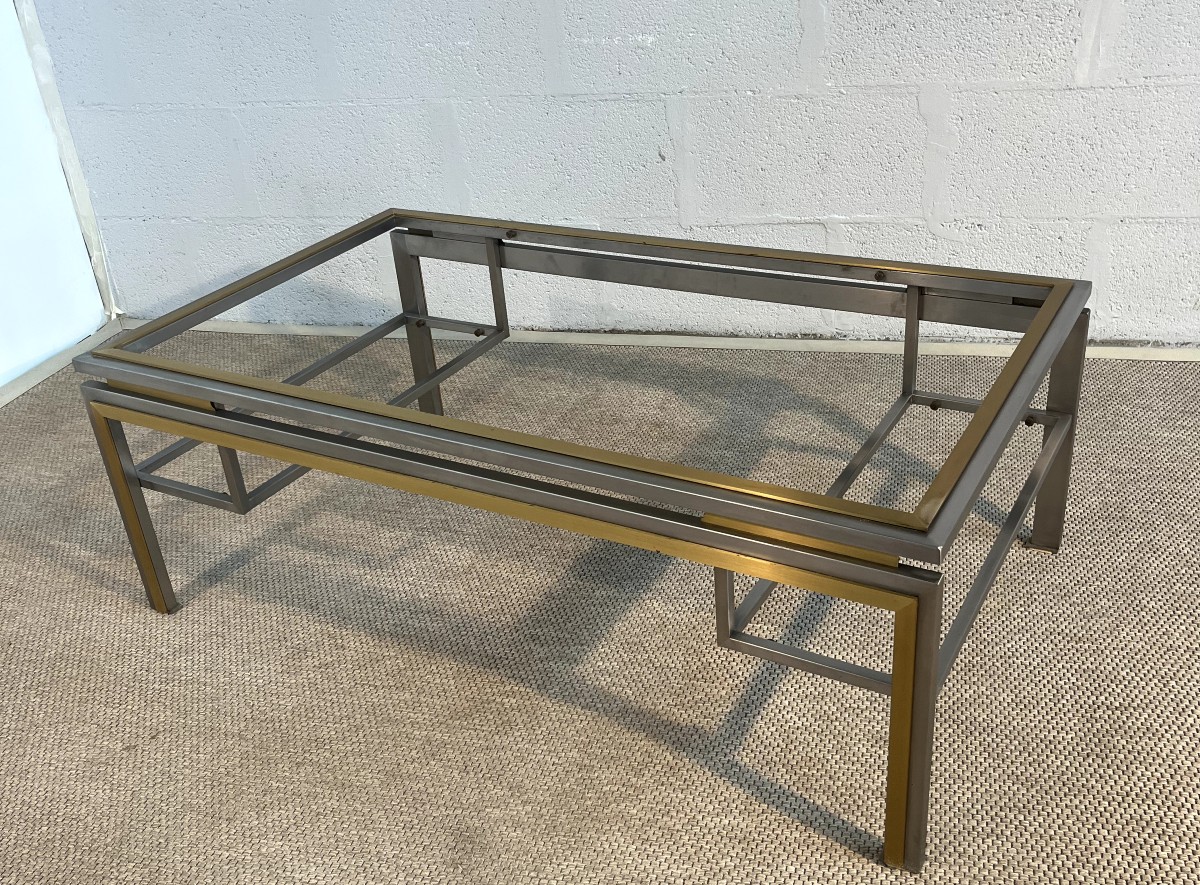 Table basse rectangulaire de Guy Lefèvre, éditée par la Maison Jansen.-photo-4