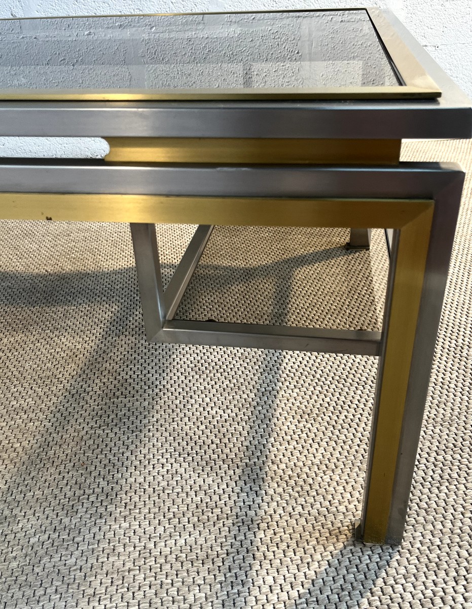 Table basse rectangulaire de Guy Lefèvre, éditée par la Maison Jansen.-photo-2