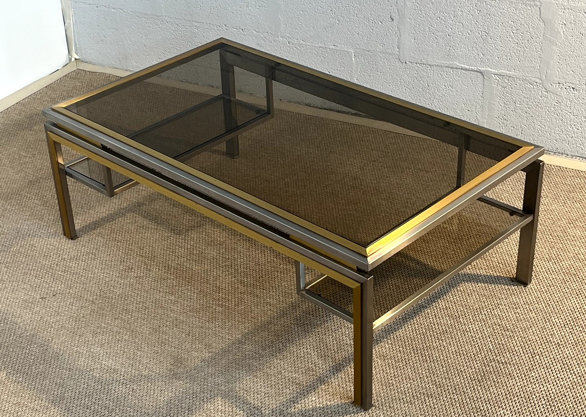 Table basse rectangulaire de Guy Lefèvre, éditée par la Maison Jansen.