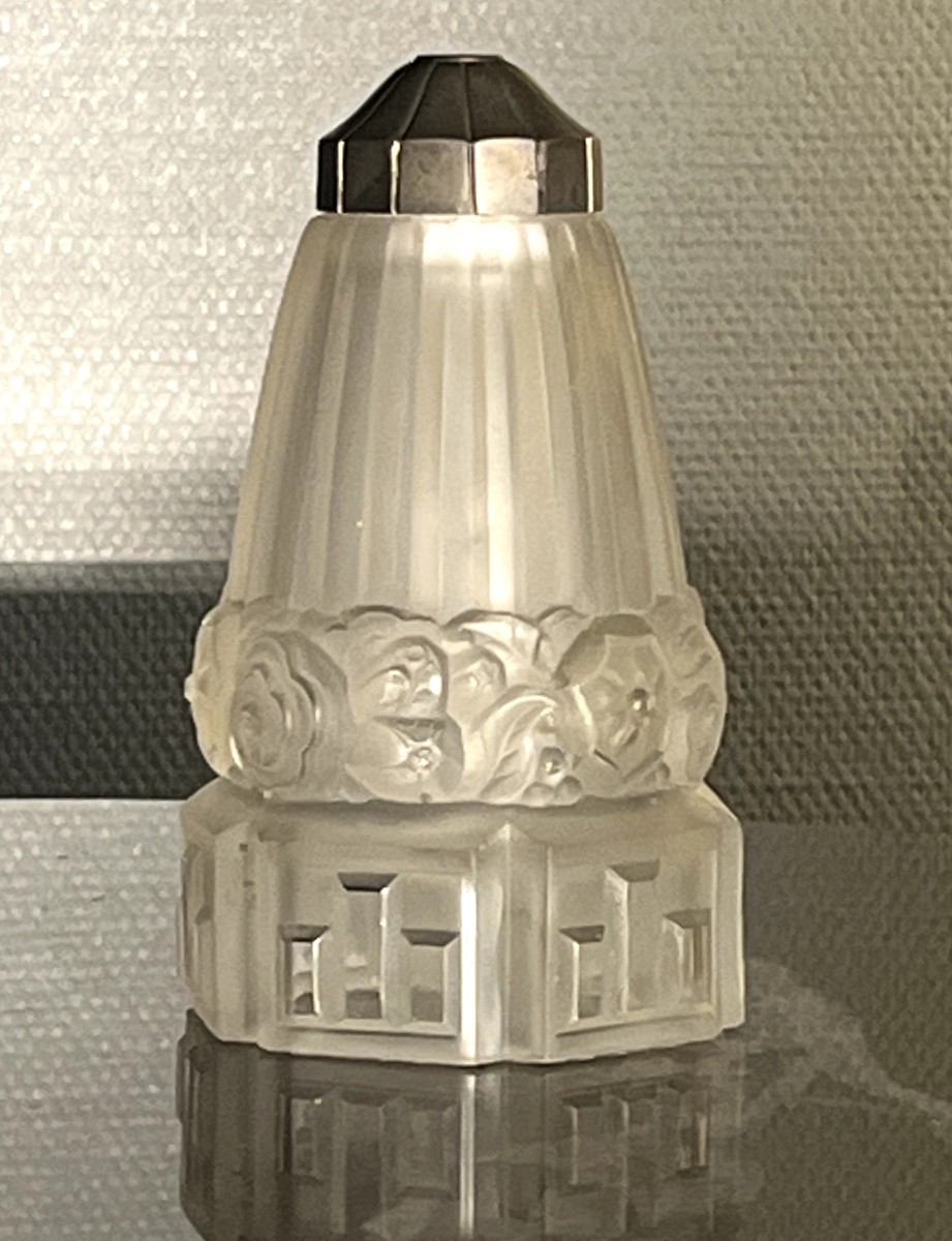 Lampe Art Déco à piètement en bronze à finition nickelée France 1930-photo-4