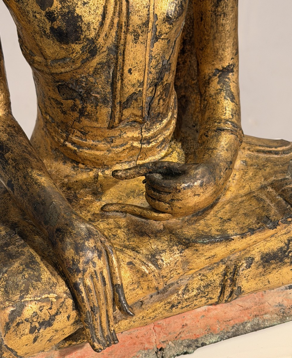 Gold-lacquered Bronze Buddha Thailand 17th Or 18th Century-photo-1