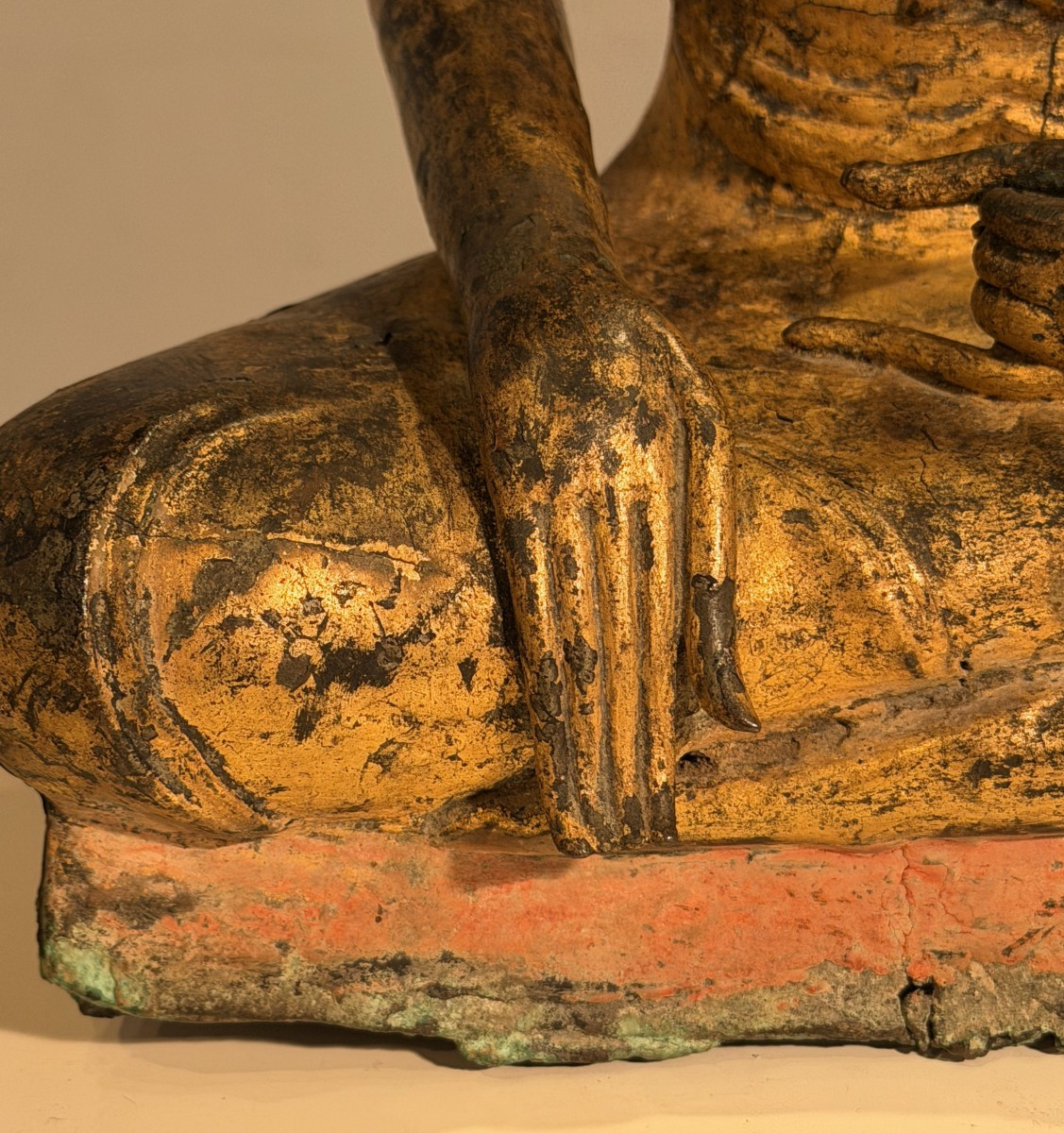 Gold-lacquered Bronze Buddha Thailand 17th Or 18th Century-photo-2