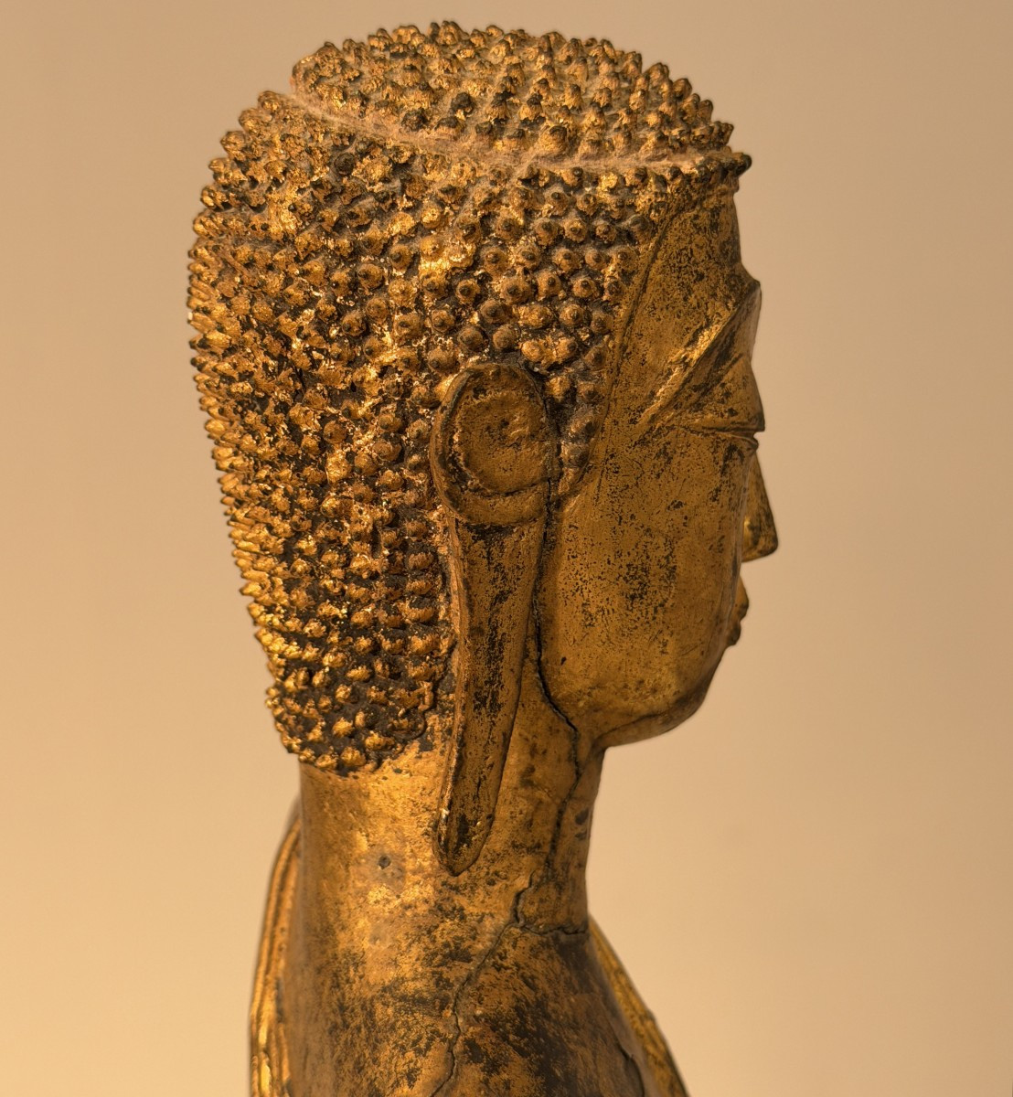 Gold-lacquered Bronze Buddha Thailand 17th Or 18th Century-photo-4