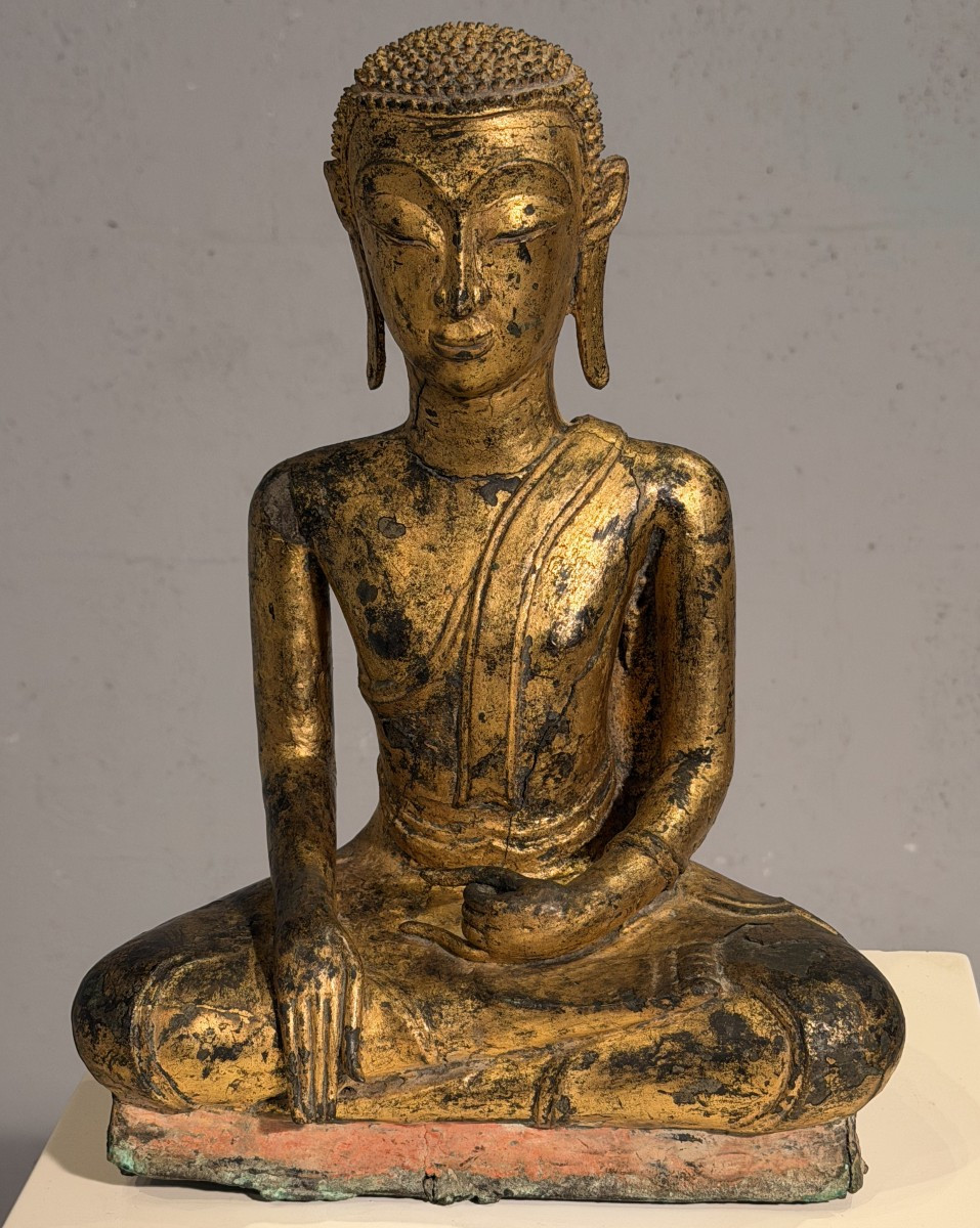 Gold-lacquered Bronze Buddha Thailand 17th Or 18th Century