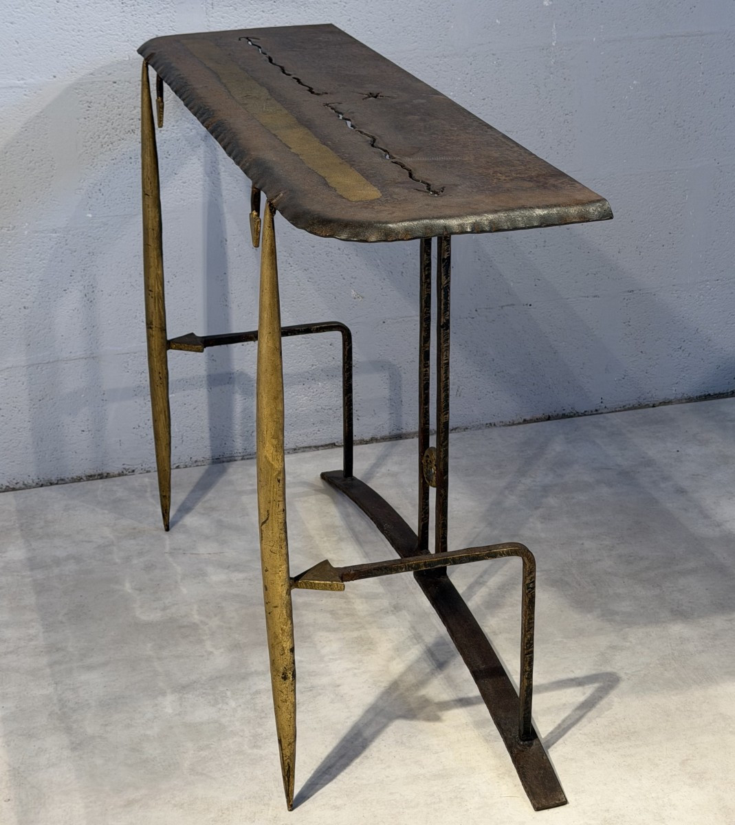 Jean-Jacques ARGUEYROLLES (1954)  Console brutaliste  France 1990-photo-3