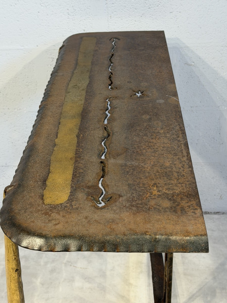 Jean-Jacques ARGUEYROLLES (1954)  Console brutaliste  France 1990-photo-5