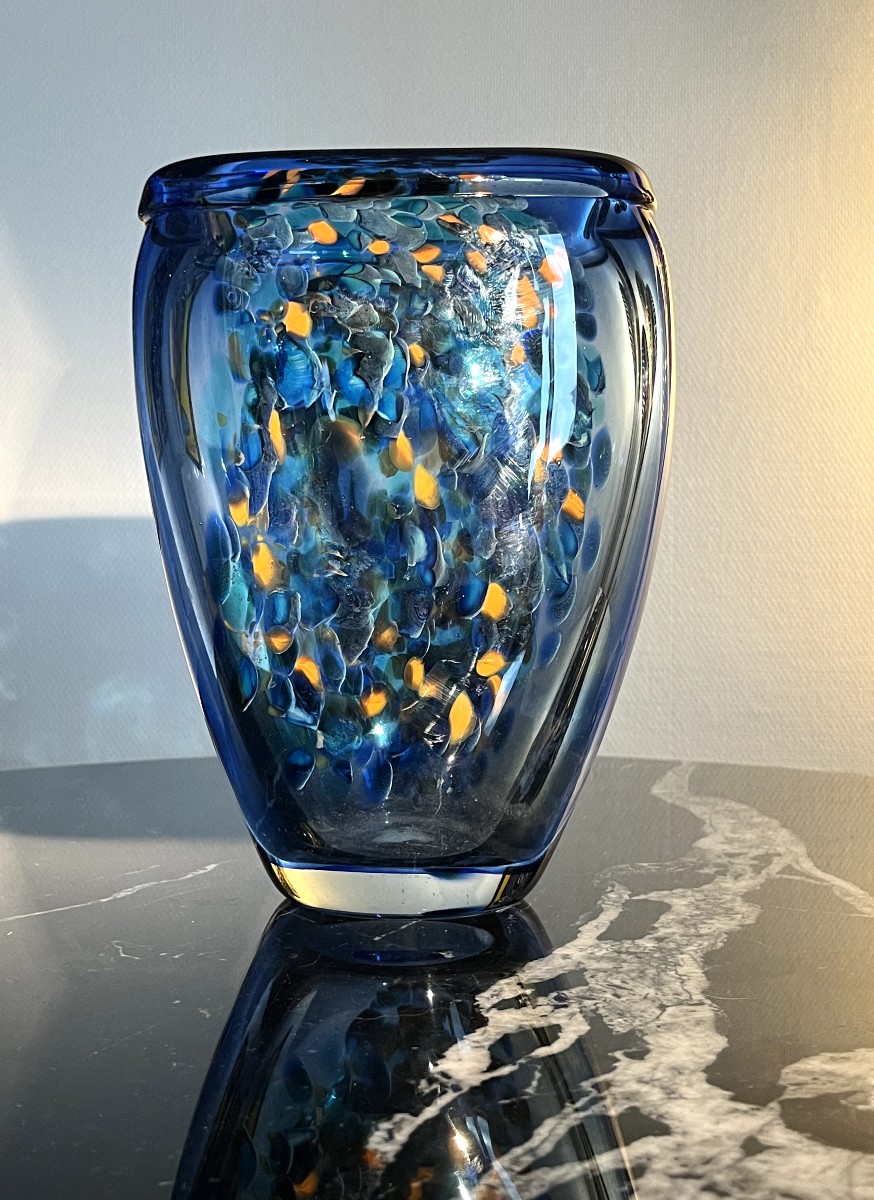 Jean-claude Novaro (1943-2014) Blown Glass Vase From 2012-photo-2