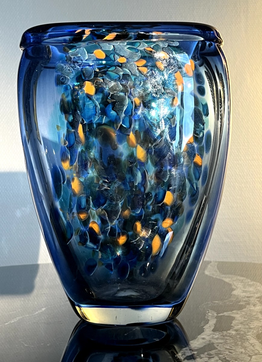 Jean-claude Novaro (1943-2014) Blown Glass Vase From 2012