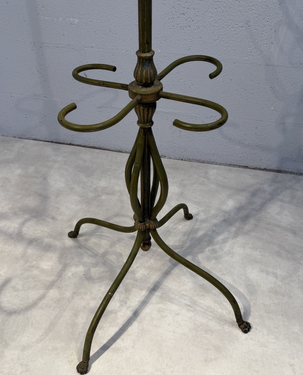 Wrought Iron Coat Stand With Openwork Decoration. Art Nouveau Period.-photo-4