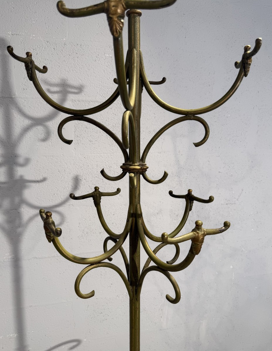 Wrought Iron Coat Stand With Openwork Decoration. Art Nouveau Period.-photo-5