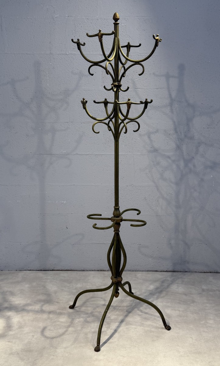 Wrought Iron Coat Stand With Openwork Decoration. Art Nouveau Period.
