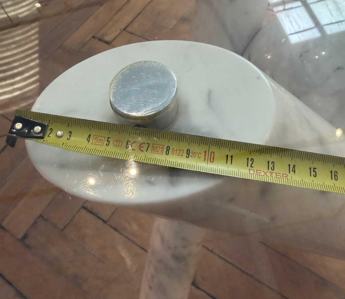 Ligne Roset Table Glass Top Marble Leg France 1970-photo-3