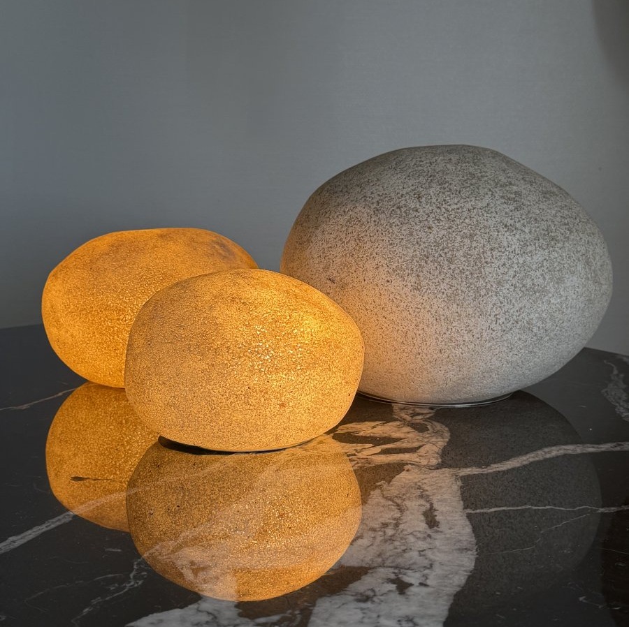 André Cazenave  Atelier A Publisher  Dora Model  Set Of Three “rock” Lamps -photo-2