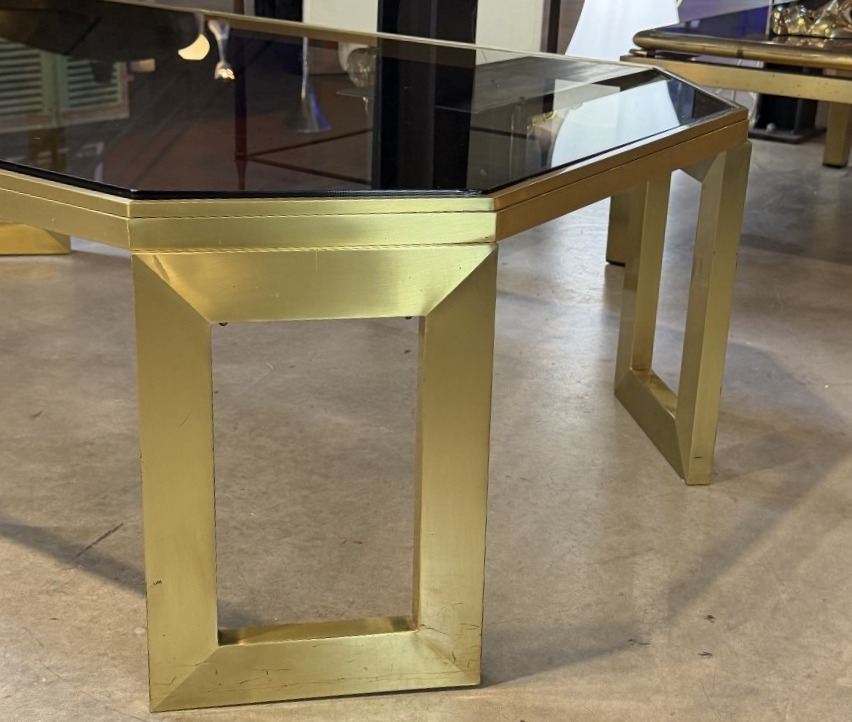 Octagonal Brass Coffee Table, Designed By Anna Nora-photo-2