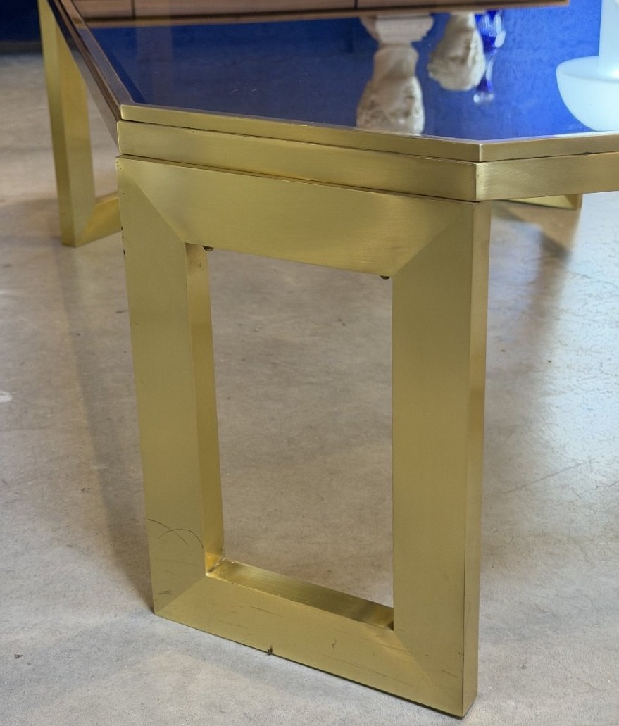 Octagonal Brass Coffee Table, Designed By Anna Nora-photo-3