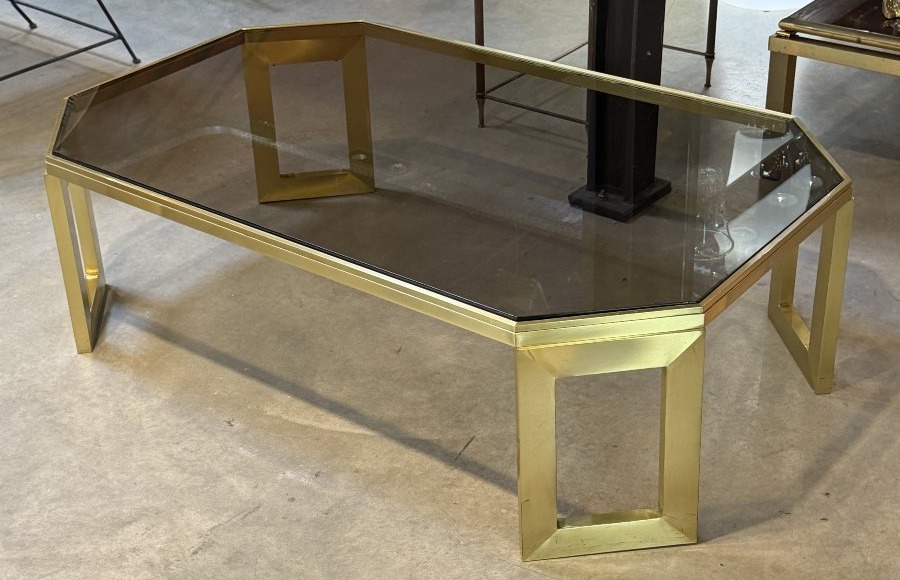 Octagonal Brass Coffee Table, Designed By Anna Nora