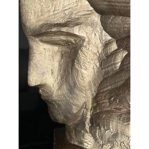 Yerassimos Sklavos (1927-1967) Bronze Sculpture "face"