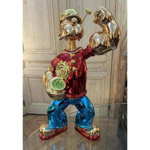 Jeff Koons (inspired By) Important Sculpture Of Popeye