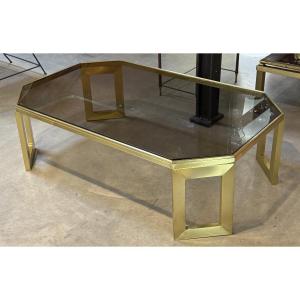 Octagonal Brass Coffee Table, Designed By Anna Nora