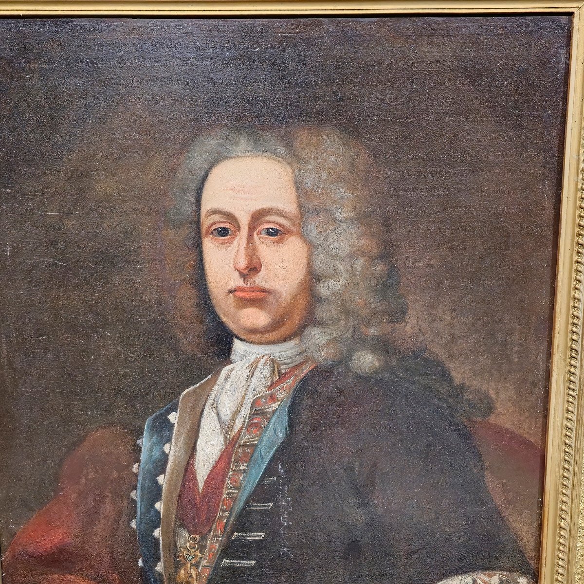 Antique Portrait Painting Of Sir Robert Walpole-photo-2