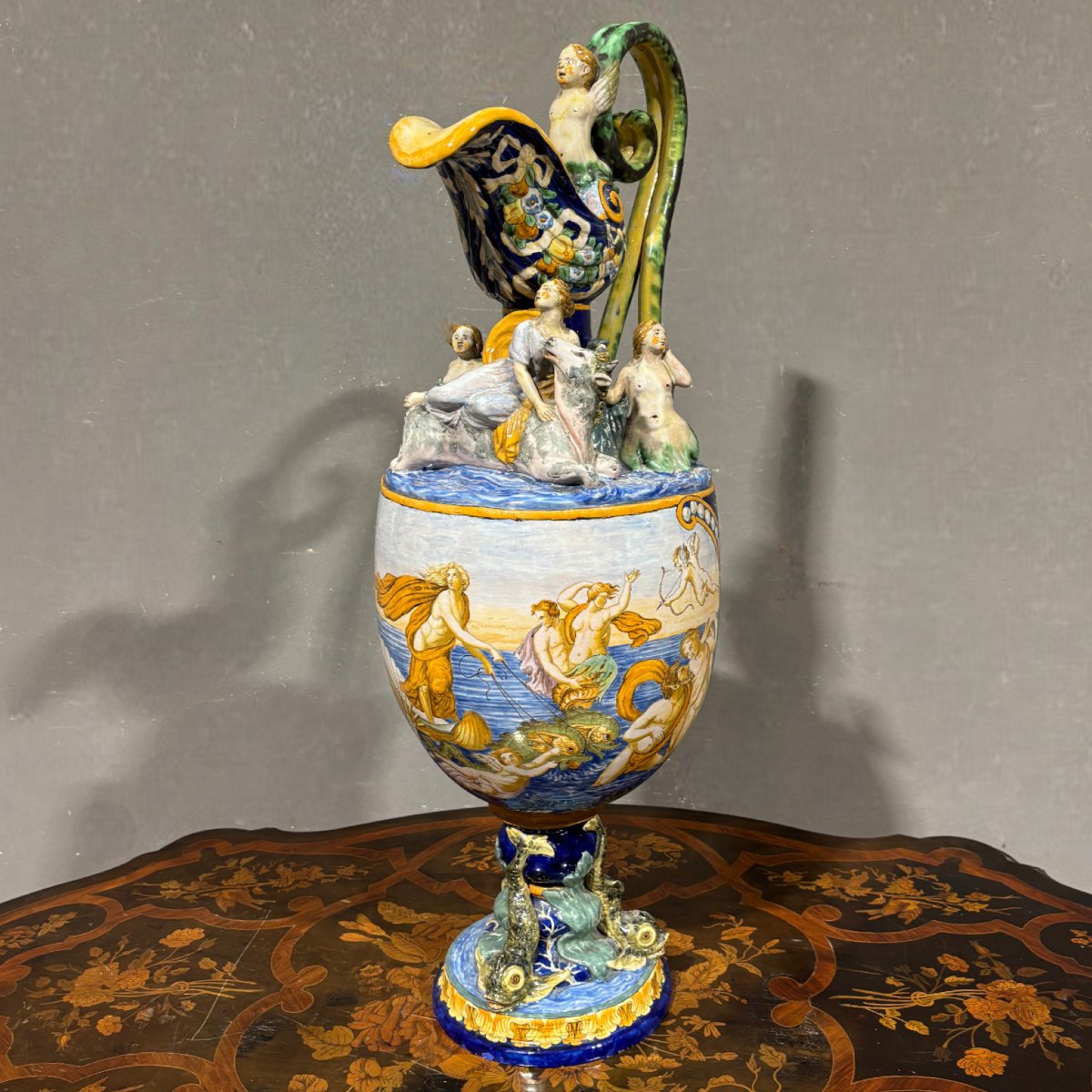 Ancient And Large Painted Pourer, The Triumph Of Amphitrite G.mollica-photo-1