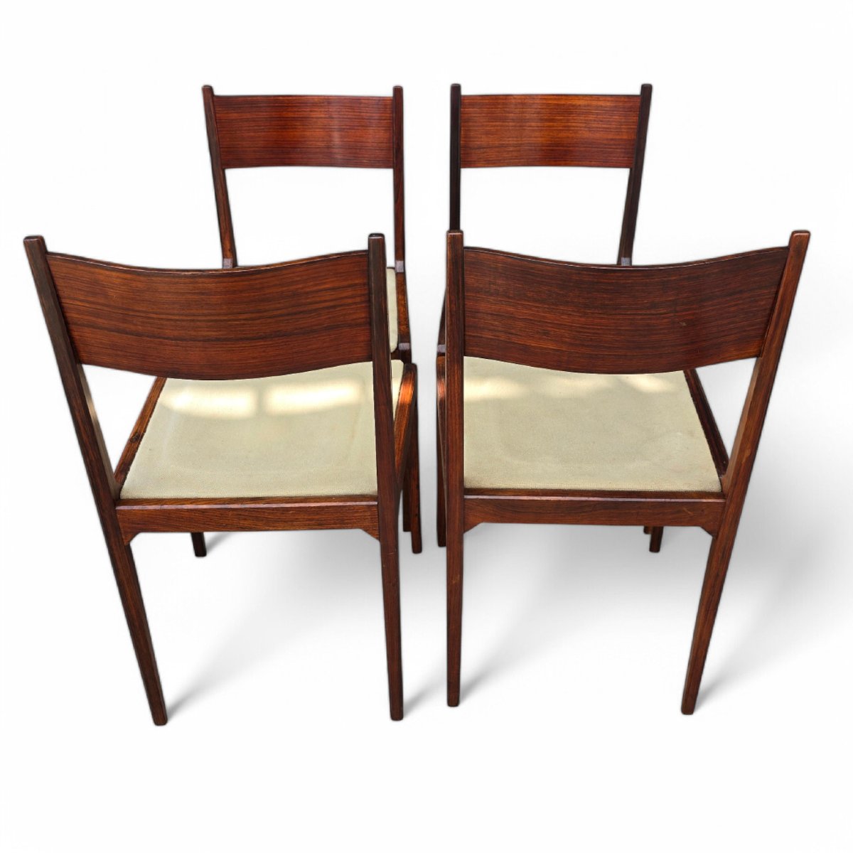 Sergio Mazza 4 Vintage Chairs 50s Rosewood Italian Design-photo-2