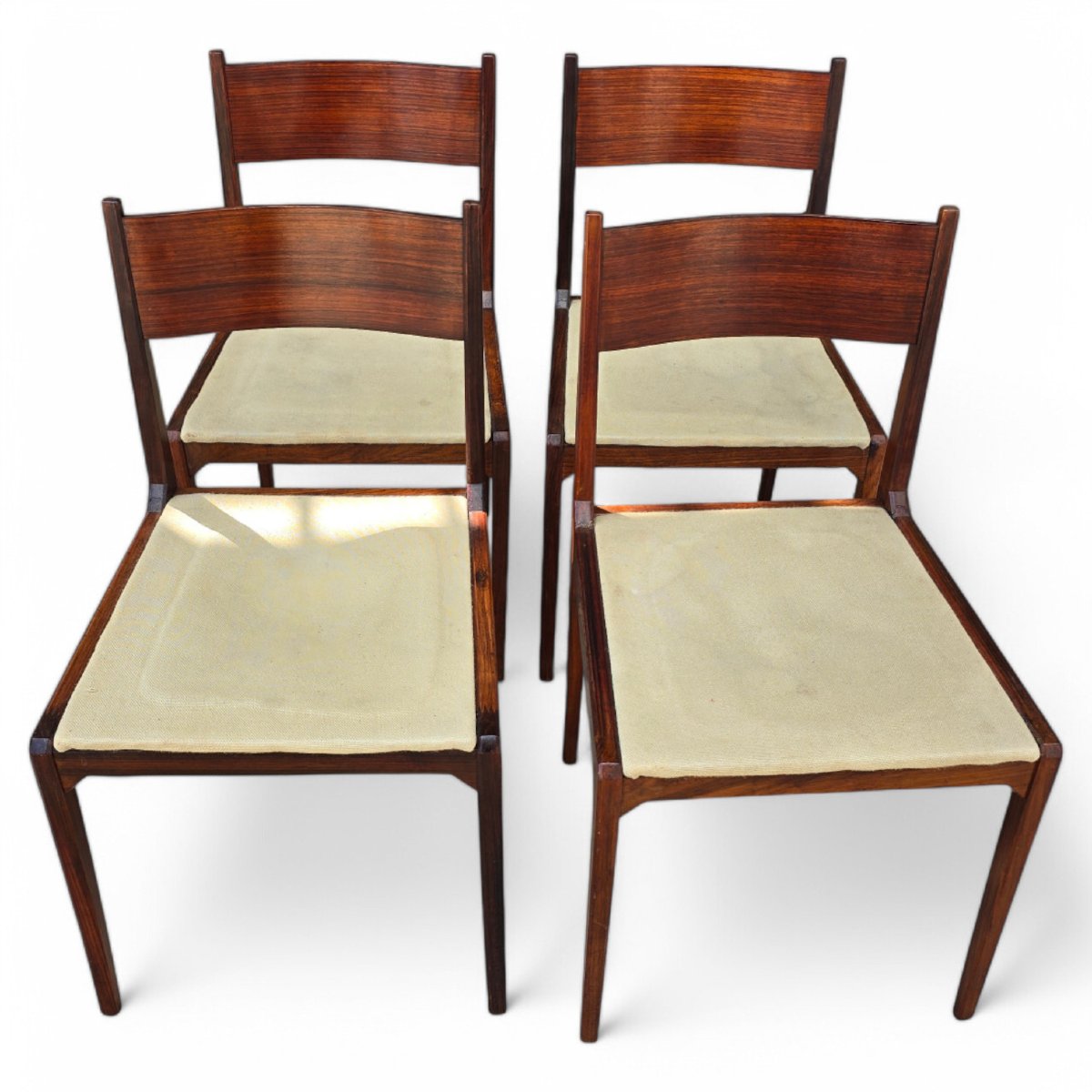 Sergio Mazza 4 Vintage Chairs 50s Rosewood Italian Design-photo-1