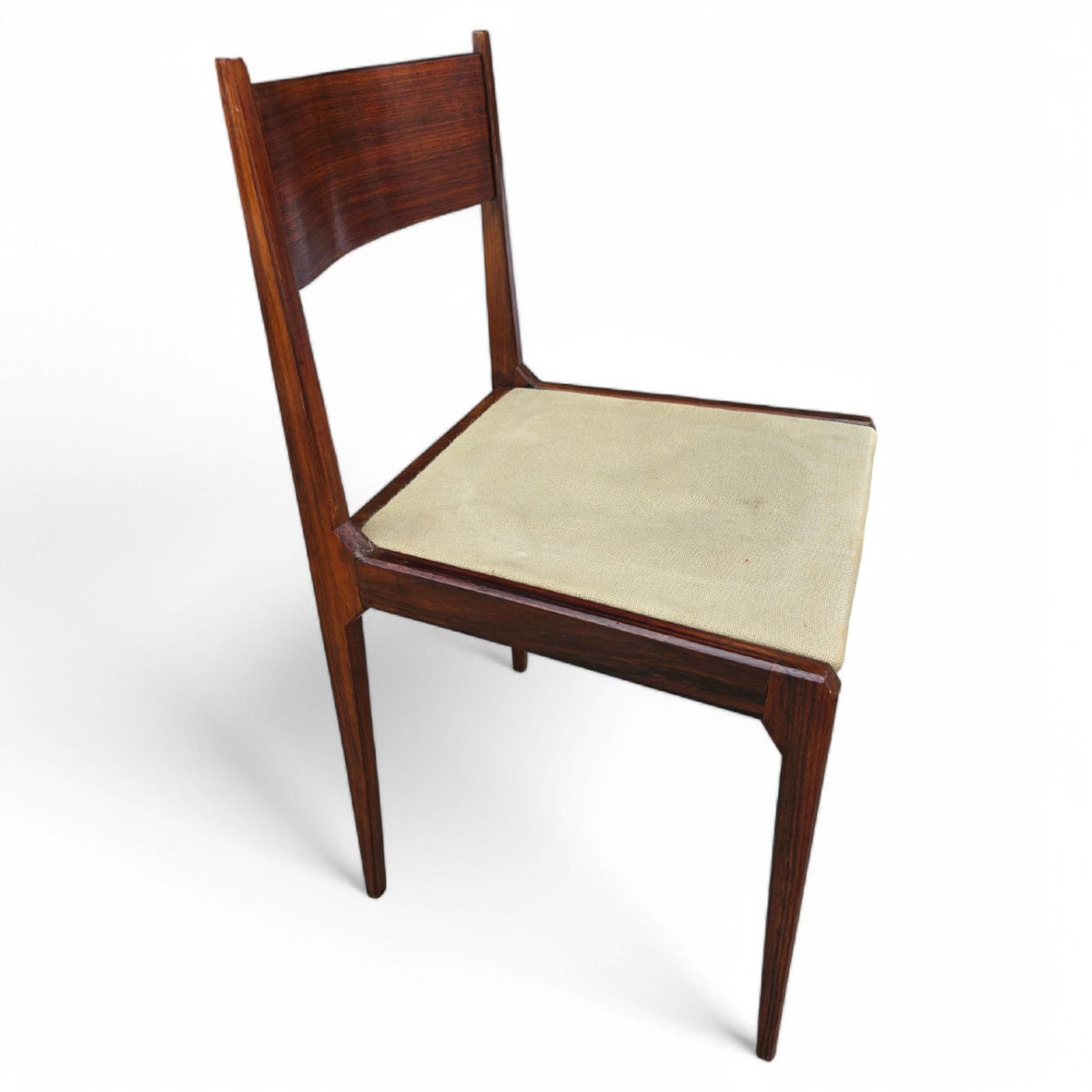 Sergio Mazza 4 Vintage Chairs 50s Rosewood Italian Design-photo-4