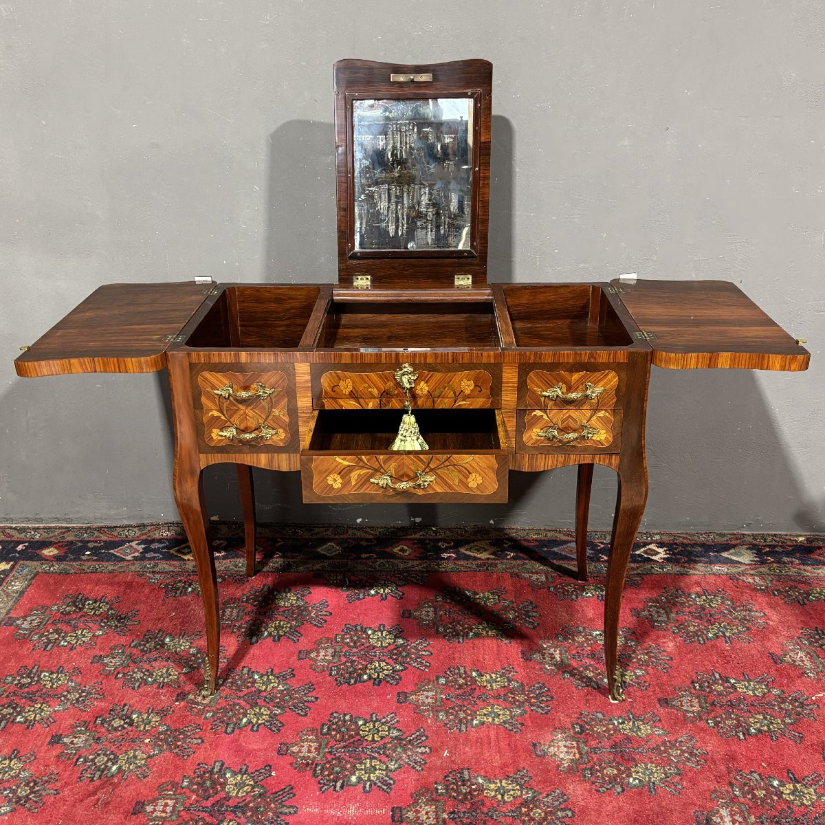 Ancient Toilette Bois De Rose Napoleon III-photo-2