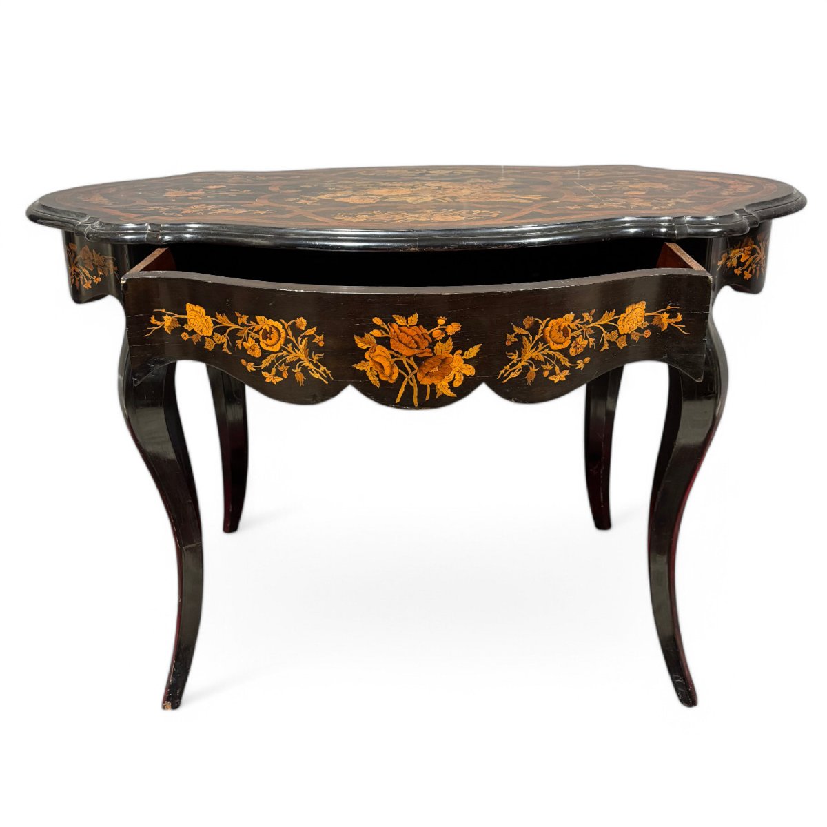 Ancient And Extraordinary Inlaid Writing Desk-photo-2