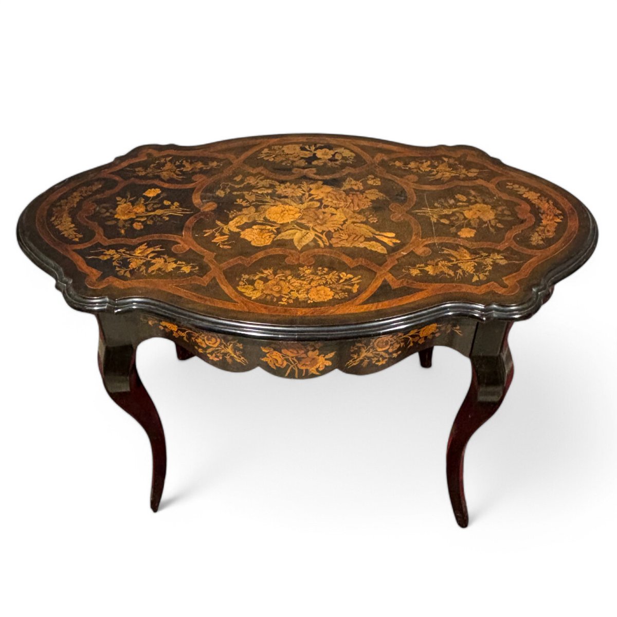 Ancient And Extraordinary Inlaid Writing Desk-photo-8